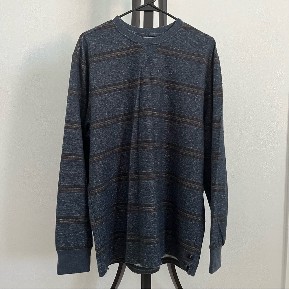 Roark Blue and Multicolor Striped Top